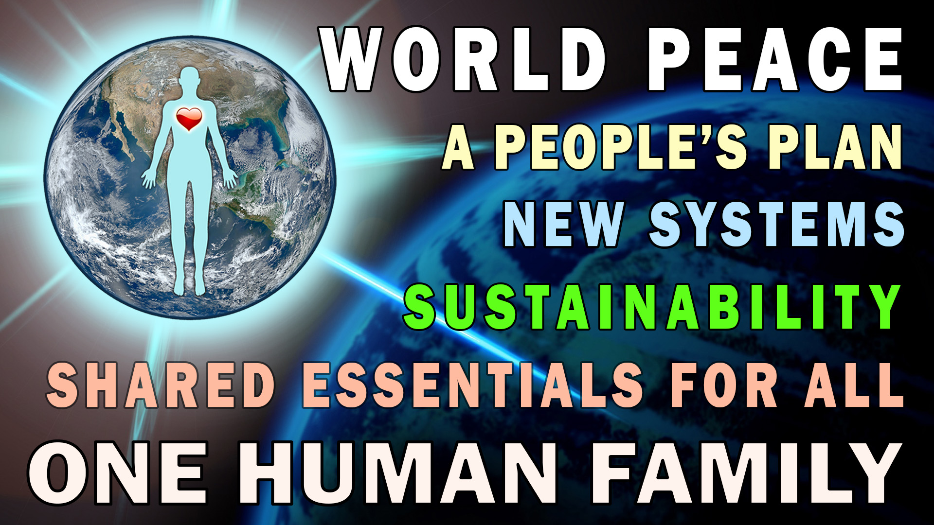 the one family movement introduction thumbnail with earth and world peace symbol